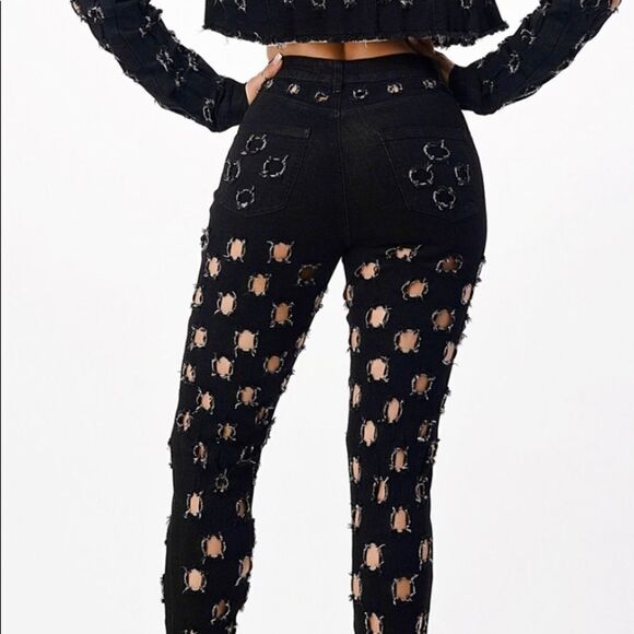 Purple Candy Hole Punch Skinny Jeans - Picture 2 of 8